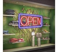 OPEN Neon Sign Mots Enseignes,Néon LED Lettres décoratives LED alimentées par USB pour Salle de Magasin Club Garage Deco Enfants Chambre Cadeau Décoration Bar de Fête, Niveau
