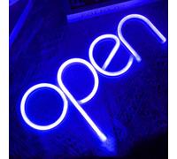 OPEN Neon Sign Mots Enseignes,Néon LED Lettres décoratives LED alimentées par USB pour Salle de Magasin Club Garage Deco Enfants Chambre Cadeau Décoration Bar de Fête (Bleu)