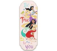 Open Road Brands Disney Princess Be True to You Décoration murale en bois avec Jasmin, Raiponce, Pocahontas et Ariel