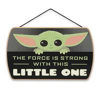 Open Road Brands Disney Star Wars Baby Yoda Force is Strong Décoration murale en bois