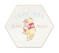 Open Road Brands Disney Winnie l'ourson et Porcinet Love You Beary Much Décoration murale en bois - Adorable panneau Winnie l'ourson pour chambre d'enfant ou chambre d'enfant