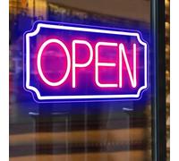 Open Signs for Business, Light Up LED Neon Open Sign for Business Window Storefront, Lighted Open Lights for Retail Bar Cafe Bakeries Barber, Eletric Powered 16 in