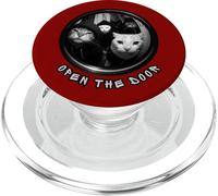 Open The Door Funny Cat Gang Meme PopSockets PopGrip pour MagSafe