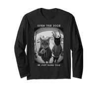 Open The Door Judas Cats Hoodies Funny Meme Manche Longue