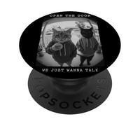 Open The Door Judas Cats Hoodies Funny Meme PopSockets PopGrip Adhésif