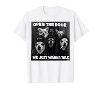 Open The Door We Just Wanna Talk Meme Chien Chihuahua Drôle T-Shirt Graphique avec Valeur