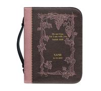 OPENARTUP Étui Bible en cuir noir pour femme avec poche zippée - Étui rose avec porte-stylo - Sac bible pour accessoires d'église - Ne craignez pas pour I Am with You