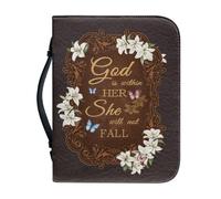 OPENARTUP Étui de protection pour la Bible avec motif tournesol pour femme, sac de bible avec fournitures d'étude, fermeture éclair avec poignée, étui de bible avec porte-stylo, avec Dieu toutes