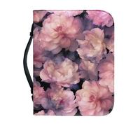 OPENARTUP Housses de Bible à motif floral coloré avec poignée marque-page, étui extra large pour femme, sac de bible pour fournitures d'étude, soyez fort et laissez votre cœur prendre courage