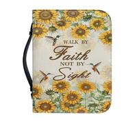 OPENARTUP Sac de Bible en forme de colibri avec poche marque-page, couverture de Bible en cuir synthétique pour femme, étui de transport avec verset de la Bible : Walk by Faith Not by Sight
