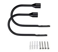 OPENDGO Lot de 2 embrasses de rideaux en forme de U en métal avec vis pour fenêtre et décoration intérieure (noir)