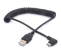 OpenII Câble de Type C coudé - Câble d'extension USB-C 90 degrés pour téléphones Portables, tablettes, Samsung Galaxy S8, MacBook, LG V20, appareils HTC avec connecteur de Type C