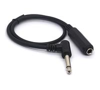 OpenII Câble d'extension à angle droit 6,35 mâle vers femelle, 1/4 stéréo TS pour guitare, amplificateur, haut-parleur, piano (Mono)