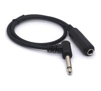 OpenII Câble d'extension à angle droit 6,35 mâle vers femelle,1/4 stéréo TS pour guitare,amplificateur,haut-parleur,piano (Mono)