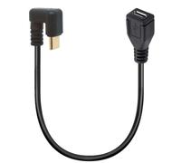 OpenII Câble micro USB vers type C, coudé à 90 degrés USB C mâle vers micro B femelle adaptateur convertisseur pour MacBook Pro, ordinateur portable, appareils Android (USB C/type C 180 degrés)