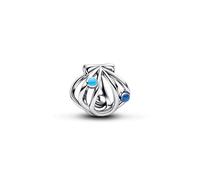 Openwork Shell Sterling Silver Charm with Blue Enamel