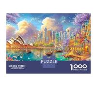 Opéra dans Un Port coloré Puzzle De 1000 Pièces pour Adultes Et Enfants À Partir De 12 Ans Bâtiment Dreamy Landmark Jeu De Défi Et De Jeu d'esprit 52x38cm/1000pcs