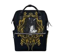 Opera D'Arte Ornamento Astratto Cavallo Sac à Langer Sac à Dos Grande Capacité Multifonction Sac à Couches pour Voyage Maman Femme Papa