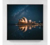 Opéra de Sydney Diamond Painting Ciel étoilé Diamond Painting Adulte, 5D Broderie Diamant Kit Complet, Bricolage Cristal Strass Point de Croix Artisanat Tableau Decoration Murale 50x50cm cv4-a12