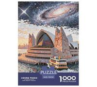 Opéra de Sydney Puzzle Adulte 1000 Pièces Bâtiment Landmark Puzzle pour Toute La Famille DéfiJouets Difficile Cadeaux pour Femmes/Hommes Décoration Intérieure 70x50cm/1000pcs