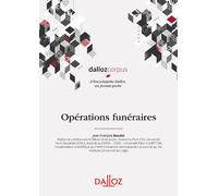 Opérations funéraires - Jean-François Boudet - Dalloz - broché - Etude