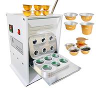 Operculeuse café professionnelle 6 trous, operculeuse thermique manuelle électrique avec contrôle de température LCD, machine de scellage aluminium 300W pour capsules de café 30ML/35ML/41ML/60ML