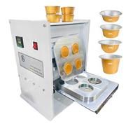 Operculeuse professionnelle aluminium, operculeuse thermique manuelle 4 trous avec contrôle numérique de température, machine de scellage alimentaire pour capsules de café 30ML/35ML/41ML/60ML