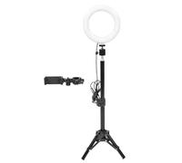 Operitacx 1 Ensemble Support de Trépied avec Lumière Anneau LED pour Diffusion Direct et Selfie Trépied Lumière de Remplissage Support de Téléphone pour Photographie Studio