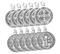 Operitacx 1 Jeu Collier Pendentif Saint Lot De Charms Pendentifs De Saint Benoît Pour Diy Styles Aléatoires 12 Pièces