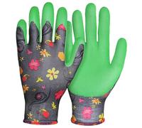 Operitacx 1 Paire Gants de Jardinage pour Hommes et Femmes Gants de Travail Latex Résistants avec Design Antidérapant et Idéaux pour Prise Main Désherbage Creusement Vert Imprimé