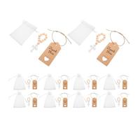 Operitacx 10 Ensembles Chapelet de Baptême Croix en Bois, Lot de Sets de