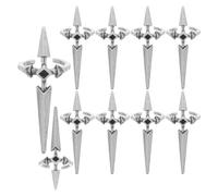Operitacx 10 Pièces Anneaux D'ongles en Strass Forme Épée Croix en Alliage de Zinc Argenté, Bague Bout du Doigt Réglable, Confortable et Résistante pour Festivals et Fêtes