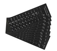 Operitacx 10 Pièces Autocollants de Clavier Noir avec Lettres Blanches Lot de Autocollants Universels pour Ordinateurs Protection Durable pour Apprentissage des Langues