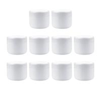 Operitacx 10 Pièces Boîtes de Crème de Voyage en Plastique Pp Blanc 50ml, Étanches et Portables, pour Crèmes et Beurres Corporels en Déplacement