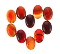 Operitacx 10 Pièces Cabochons Ovales Naturels Plates Pierre Fine Perles DIY pour Bijouterie Accessoires Résistants pour Création de Bagues Colliers et Décorations Artisanales