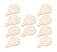 Operitacx 10 Pièces Découpes en Bois Montgolfière, Lot DIY Prépercé | Bois Brut Beige, Surface Lisse à Peindre, Trou Suspendre, Grain Visible, Décorations de Table