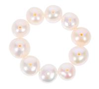 Operitacx 10 Pièces Naturelles Eau Douce Perles Riz Proches Rondes pour Bijoux DIY Bracelets Colliers Matériaux de Création