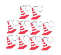 Operitacx 10 pièces Porte-clés Mini Cône de Circulation PVC Résistant Décoration Originale pour Sac à Dos Voiture Accessoires Fête Construction