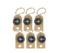 Operitacx 10 Sets de Souvenirs à Thème Voyage Boussoles et Étiquettes en Métal et Papier Kraft pour Présents Invités, Favoris Classiques pour Showers et Anniversaires