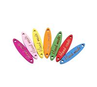 Operitacx 100 Boutons en Bois Ovales avec 2 Trous pour Couture et Artisanat, Surface Confortable avec Lettres Claires, Pack de 100 Pièces pour Tricot et Création Couleur Aléatoire