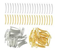 Operitacx 100 Pièces Bijoux Accessoires Perles D'espacement Courbes Perles De Tube Métallique Courbées Boucle D'oreille Courbé Collier Entretoises En Métal Cuivre