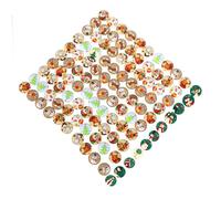 Operitacx 100 Pièces Cabochons Verre à Dos Plat pour Noël Motifs Aléatoires Stickers Gemstone pour Fabrication de Bijoux et Décoration