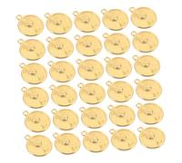 Operitacx 100 Pièces Charms Vintage pour Bijoux DIY Pendentifs Ronds pour Bracelets Colliers Porte Clés Accessoires Créatifs Alliage Or Vintage