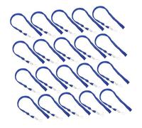 Operitacx 100 pièces Lot de Lanières Plates pour Badges Identification avec Clip Cordon Non Détachable Tour de Cou Professionnel pour Cartes Identité École Bureau Usine Bleu