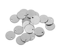 Operitacx 100 Pièces pendentif rond en acier inoxydable Supplies de bijoux plaque métallique de trousseau pendentifs d'estampage vierges ébauches de gravure sur métal porte-noms ronds