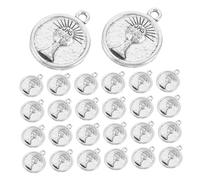 Operitacx 100 Pièces Vintage Metal Hanging Charms For DIY Crafts Artistic Round Pendants For Necklaces Bracelets Keychains And Keepsakes