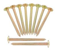 Operitacx 10pcs Piquets D'arpentage Galvanisés pour Points de Contrôle et Repères de Mesure, Clous à Tête Plate Haute Précision, Booster D'efficacité pour Chantier