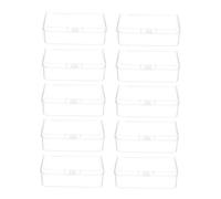 Operitacx 10pièces Boîte de Rangement Rectangulaire Petite Plastique Transparente avec Couvercle pour Bijoux Perles et Fournitures Créatives