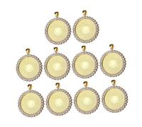 Operitacx 10pièces Ébauches De Lunette Ronde Pour Cabochon Base Vierge Pour Loisirs Créatifs Fabrication De Bijoux Plateau De Pendentif