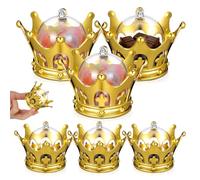 Operitacx 12 Pièces Boîte à Bonbons Décorative et Rechargeable Forme Couronne en Plastique Or, Grosse Capacité pour Paquet de Fête de Princesse et Anniversaires